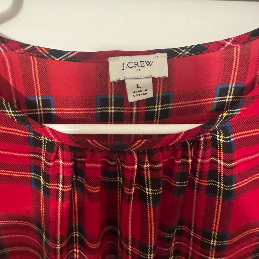 J. Crew Red Plaid Women's Blouse - Picture 2 of 4